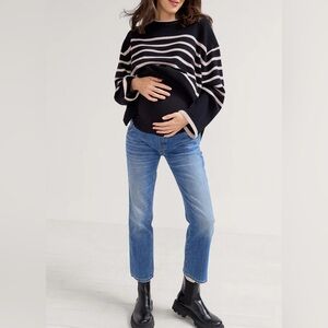 Hatch Over the Bump Straight Maternity Jean in Indigo